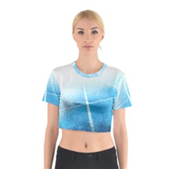 Court Sport Blue Red White Cotton Crop Top by Amaryn4rt