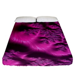 Fractal Artwork Pink Purple Elegant Fitted Sheet (king Size)