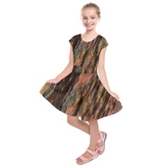 Texture Stone Rock Earth Kids  Short Sleeve Dress