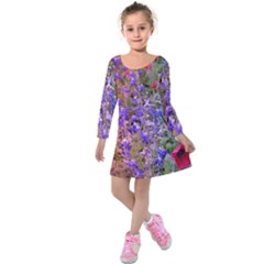 Spring Garden Kids  Long Sleeve Velvet Dress by CreatedByMeVictoriaB