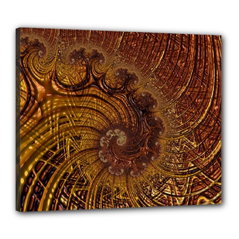 Copper Caramel Swirls Abstract Art Canvas 24  X 20  by Amaryn4rt