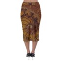 Copper Caramel Swirls Abstract Art Midi Pencil Skirt View2