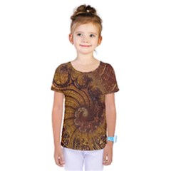 Copper Caramel Swirls Abstract Art Kids  One Piece Tee