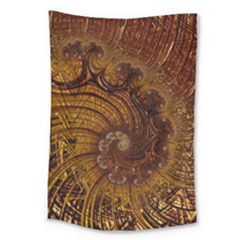 Copper Caramel Swirls Abstract Art Large Tapestry by Amaryn4rt