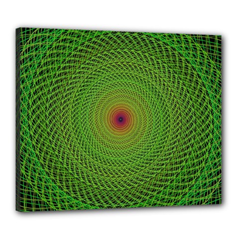 Green Fractal Simple Wire String Canvas 24  X 20  by Amaryn4rt