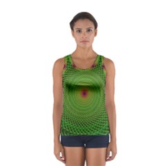 Green Fractal Simple Wire String Women s Sport Tank Top  by Amaryn4rt