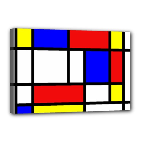 Mondrian Red Blue Yellow Canvas 18  X 12  by Amaryn4rt