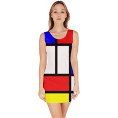 Mondrian Red Blue Yellow Sleeveless Bodycon Dress by Amaryn4rt