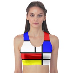 Mondrian Red Blue Yellow Sports Bra by Amaryn4rt