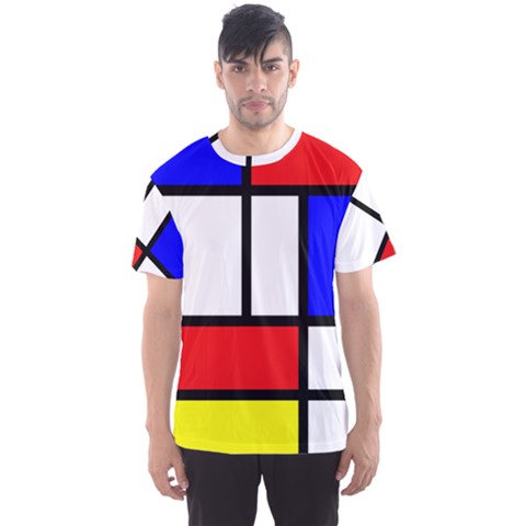 Mondrian Red Blue Yellow Men s Sport Mesh Tee by Amaryn4rt