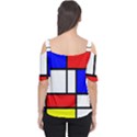 Mondrian Red Blue Yellow Women s Cutout Shoulder Tee View2