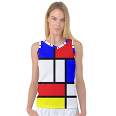 Mondrian Red Blue Yellow Women s Basketball Tank Top