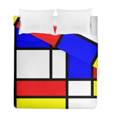 Mondrian Red Blue Yellow Duvet Cover Double Side (full/ Double Size) by Amaryn4rt