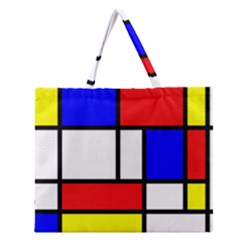 Mondrian Red Blue Yellow Zipper Large Tote Bag by Amaryn4rt