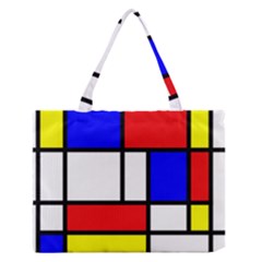 Mondrian Red Blue Yellow Medium Zipper Tote Bag