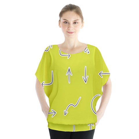 Arrow Line Sign Circle Flat Curve Blouse by Amaryn4rt