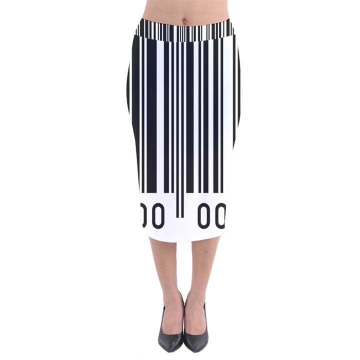 Code Data Digital Register Velvet Midi Pencil Skirt