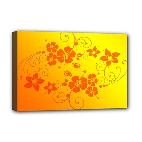 Flowers Floral Design Flora Yellow Deluxe Canvas 18  X 12   by Amaryn4rt