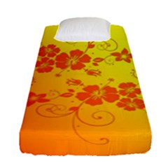 Flowers Floral Design Flora Yellow Fitted Sheet (single Size)