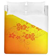 Flowers Floral Design Flora Yellow Duvet Cover (queen Size)