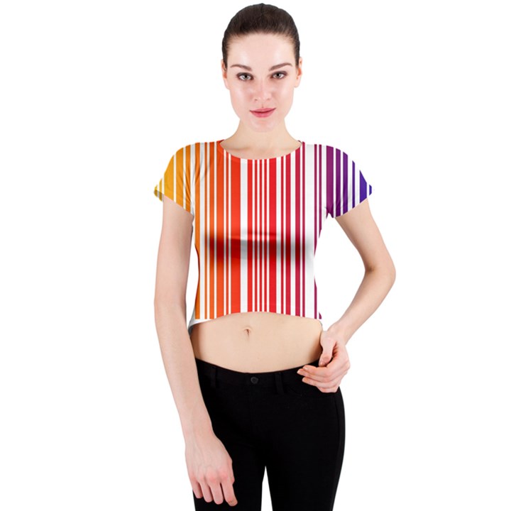 Code Data Digital Register Crew Neck Crop Top