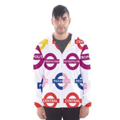 Underground Signs Tube Signs Hooded Wind Breaker (men) by Amaryn4rt