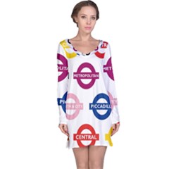 Underground Signs Tube Signs Long Sleeve Nightdress