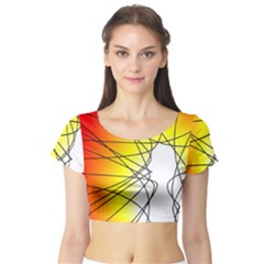 Spirituality Man Origin Lines Short Sleeve Crop Top (tight Fit) by Amaryn4rt