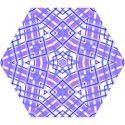 Geometric Plaid Pale Purple Blue Mini Folding Umbrellas View3