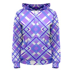 Geometric Plaid Pale Purple Blue Women s Pullover Hoodie by Amaryn4rt