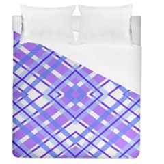 Geometric Plaid Pale Purple Blue Duvet Cover (queen Size)