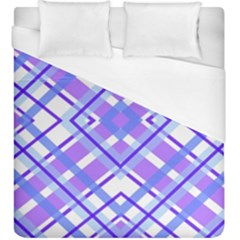 Geometric Plaid Pale Purple Blue Duvet Cover (king Size)