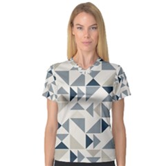 Geometric Triangle Modern Mosaic Women s V-neck Sport Mesh Tee