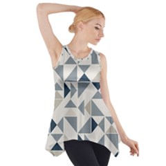 Geometric Triangle Modern Mosaic Side Drop Tank Tunic