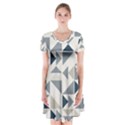 Geometric Triangle Modern Mosaic Short Sleeve V-neck Flare Dress View1