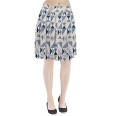 Geometric Triangle Modern Mosaic Pleated Skirt by Amaryn4rt