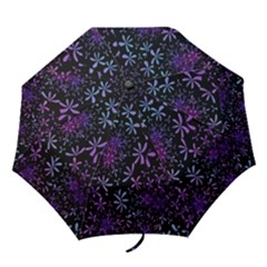 Retro Flower Pattern Design Batik Folding Umbrellas by Amaryn4rt