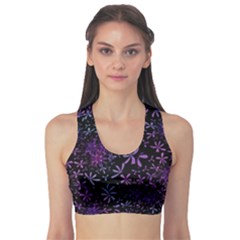 Retro Flower Pattern Design Batik Sports Bra by Amaryn4rt