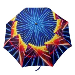 Color Colorful Wave Abstract Folding Umbrellas by Amaryn4rt