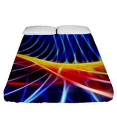 Color Colorful Wave Abstract Fitted Sheet (king Size)