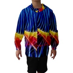 Color Colorful Wave Abstract Hooded Wind Breaker (kids) by Amaryn4rt