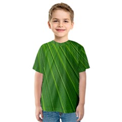 Green Lines Macro Pattern Kids  Sport Mesh Tee