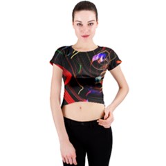 Night View Night Chaos Line City Crew Neck Crop Top