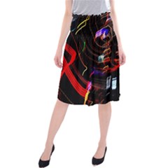 Night View Night Chaos Line City Midi Beach Skirt