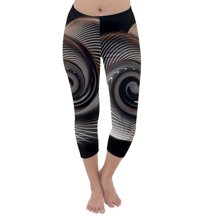 Abstract Background Curves Capri Winter Leggings 