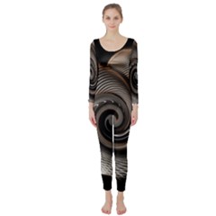 Abstract Background Curves Long Sleeve Catsuit