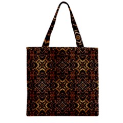 Tribal Geometric Print Zipper Grocery Tote Bag