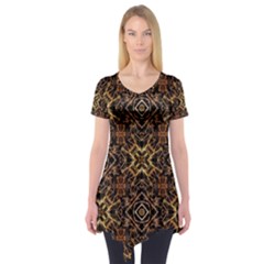 Tribal Geometric Print Short Sleeve Tunic 