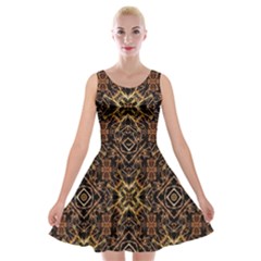 Tribal Geometric Print Velvet Skater Dress by dflcprintsclothing