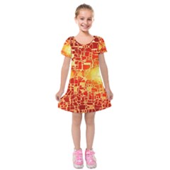 Board Conductors Circuit Kids  Short Sleeve Velvet Dress by Amaryn4rt